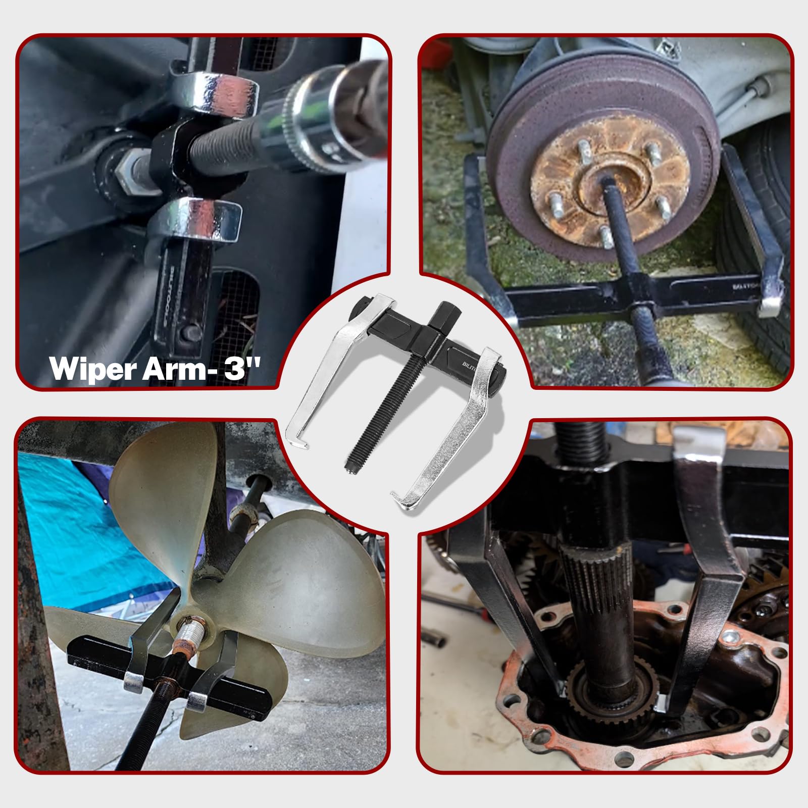 BILITOOLS 10" 2-Jaw Gear Puller, Interno Externo para la - Imagen 4