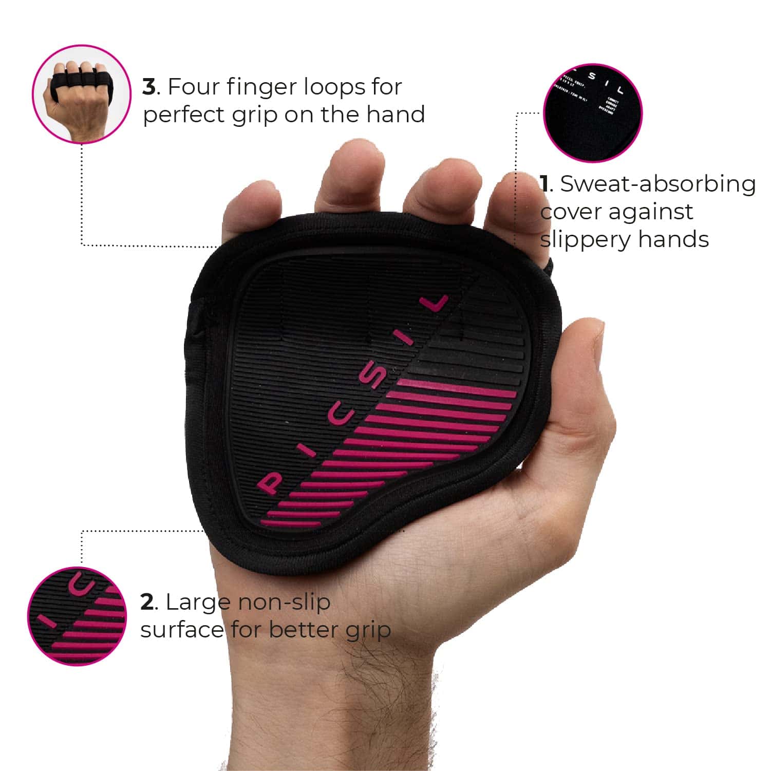 PICSIL Fitness Grips Pads, La Alternativa a los Guantes de - Imagen 3