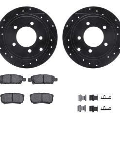 Juego de frenos traseros Dynamic Friction Company-Ranurados