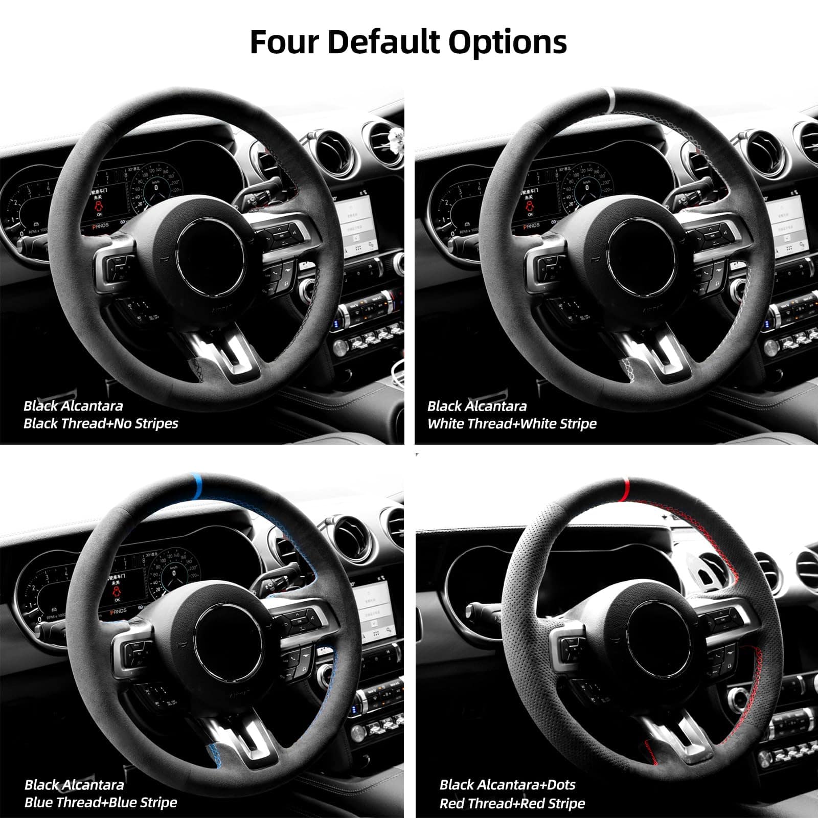 Cubierta de volante para automóvil Alfanxi cosida a mano en - Imagen 5