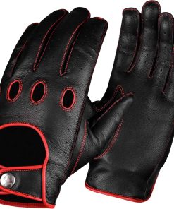 Guantes de conducción de cuero de JAG de dedo completo -