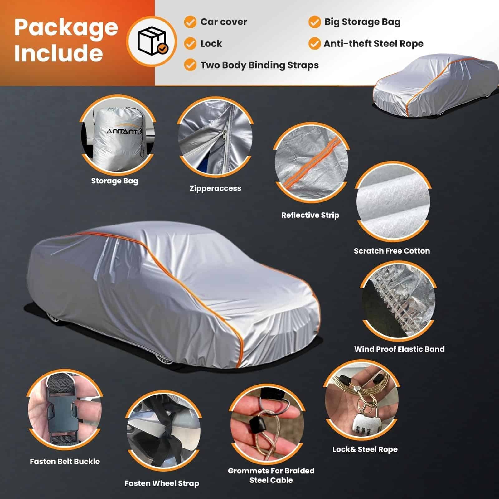 Cubierta Deportiva Impermeable para Automóvil ANITANT, - Imagen 4