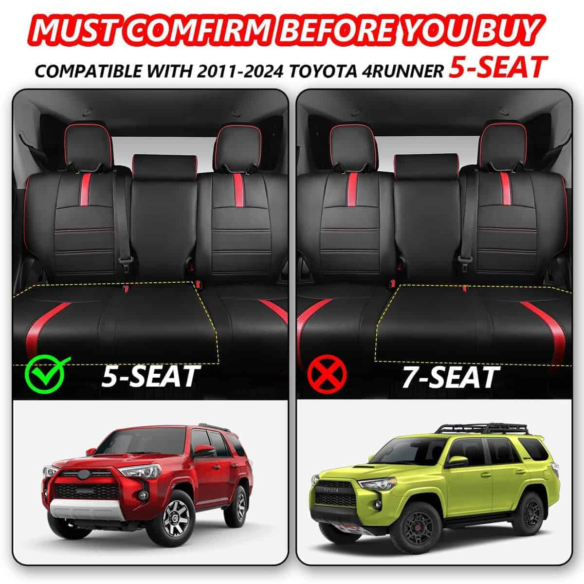 Funda de Asiento PTYYDS Compatible con Toyota 4Runner - Imagen 4