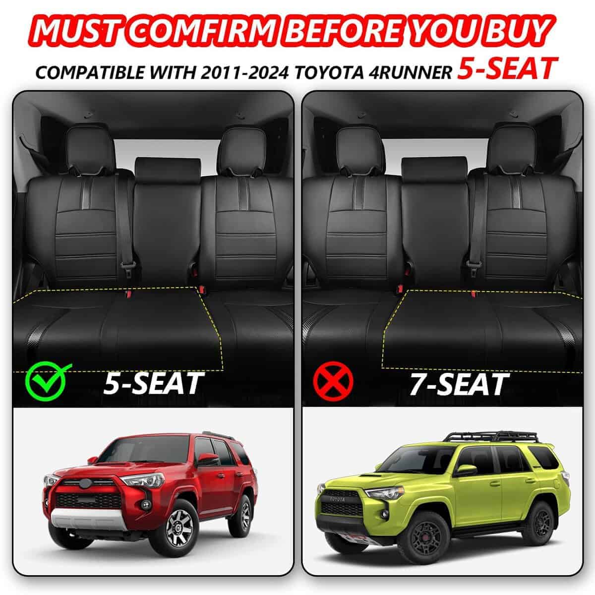Fundas para asientos PTYYDS compatibles con Toyota 4Runner - Imagen 4