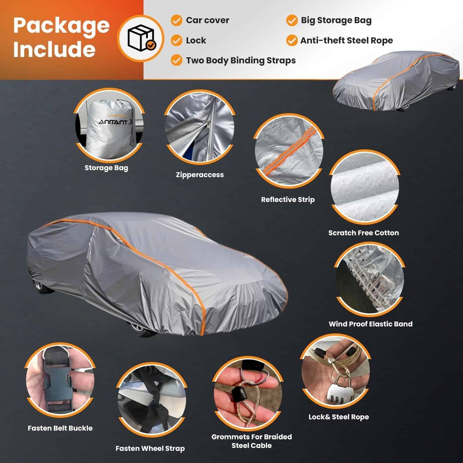 Cubierta para automóvil ANITANT, Cubierta de invierno para - Imagen 4