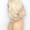 Peluca rubia platino BLUPLE estilo bob corto rizado 60#