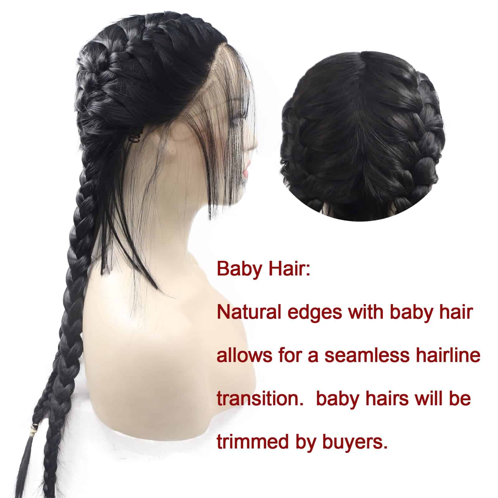 Pelucas Trenzadas Negras AFBeauty Pelucas Largas Trenzadas - Imagen 6