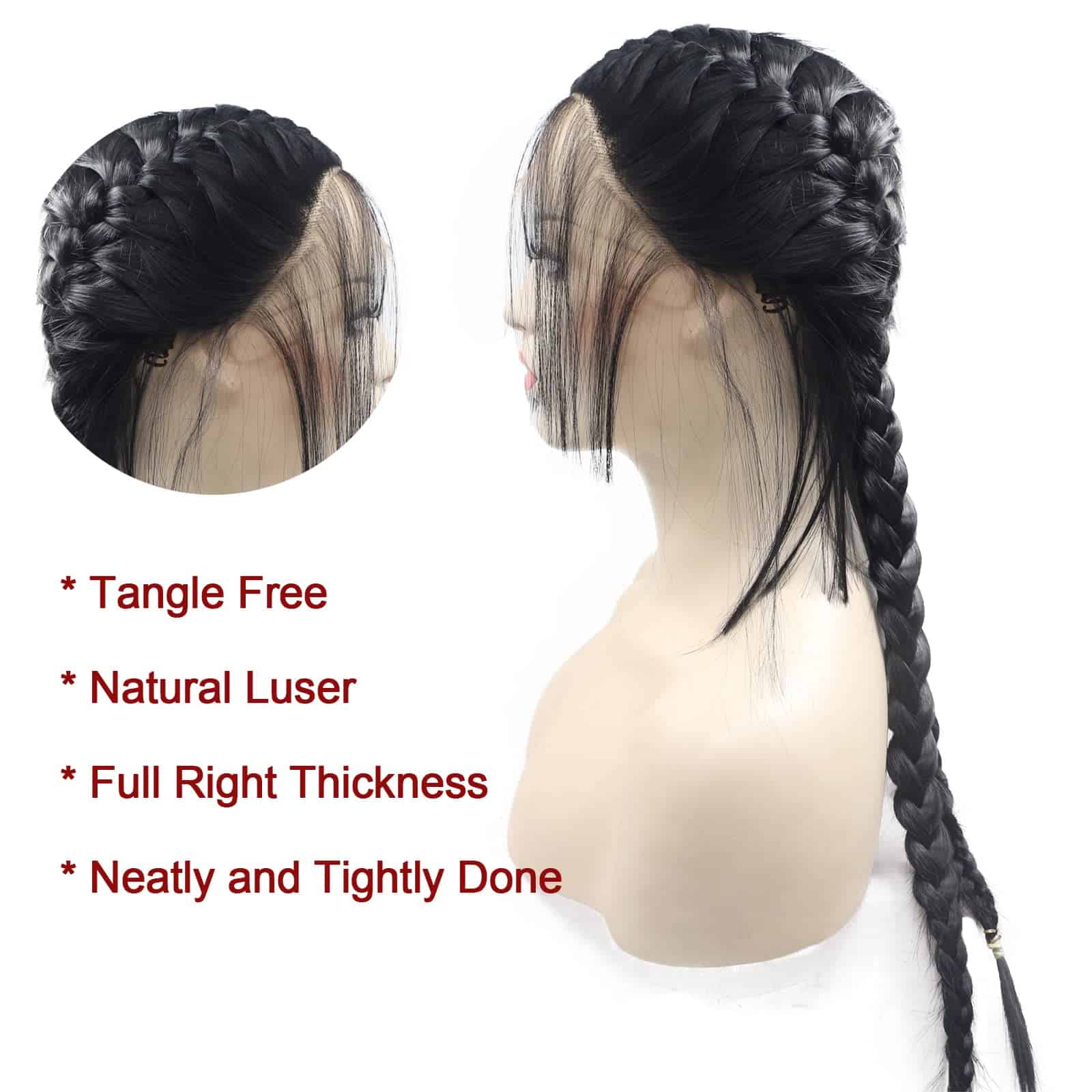 Pelucas Trenzadas Negras AFBeauty Pelucas Largas Trenzadas - Imagen 5