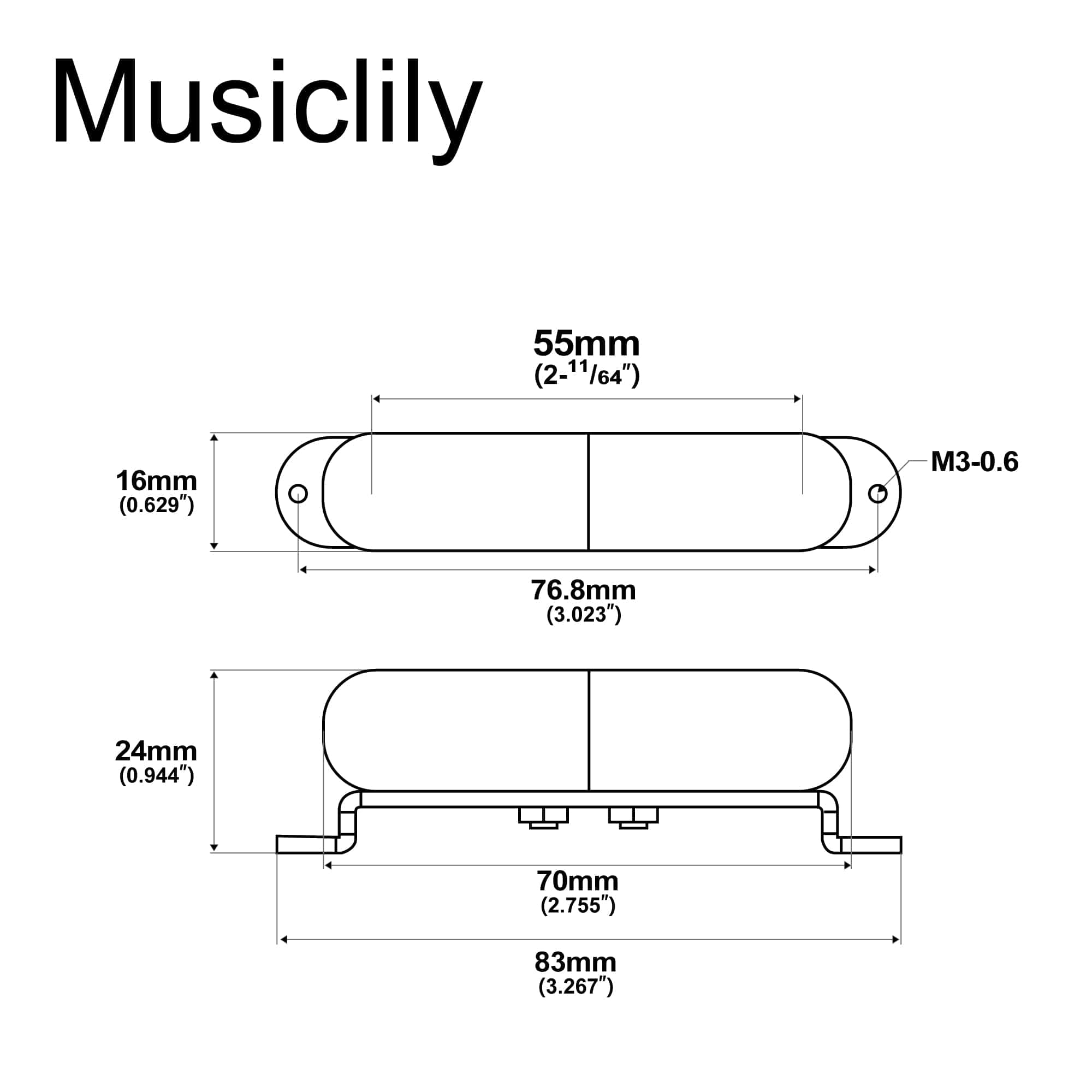 Artec LSA70 Alnico 5 Lipstick Single Coil Bridge Pickup - Imagen 3
