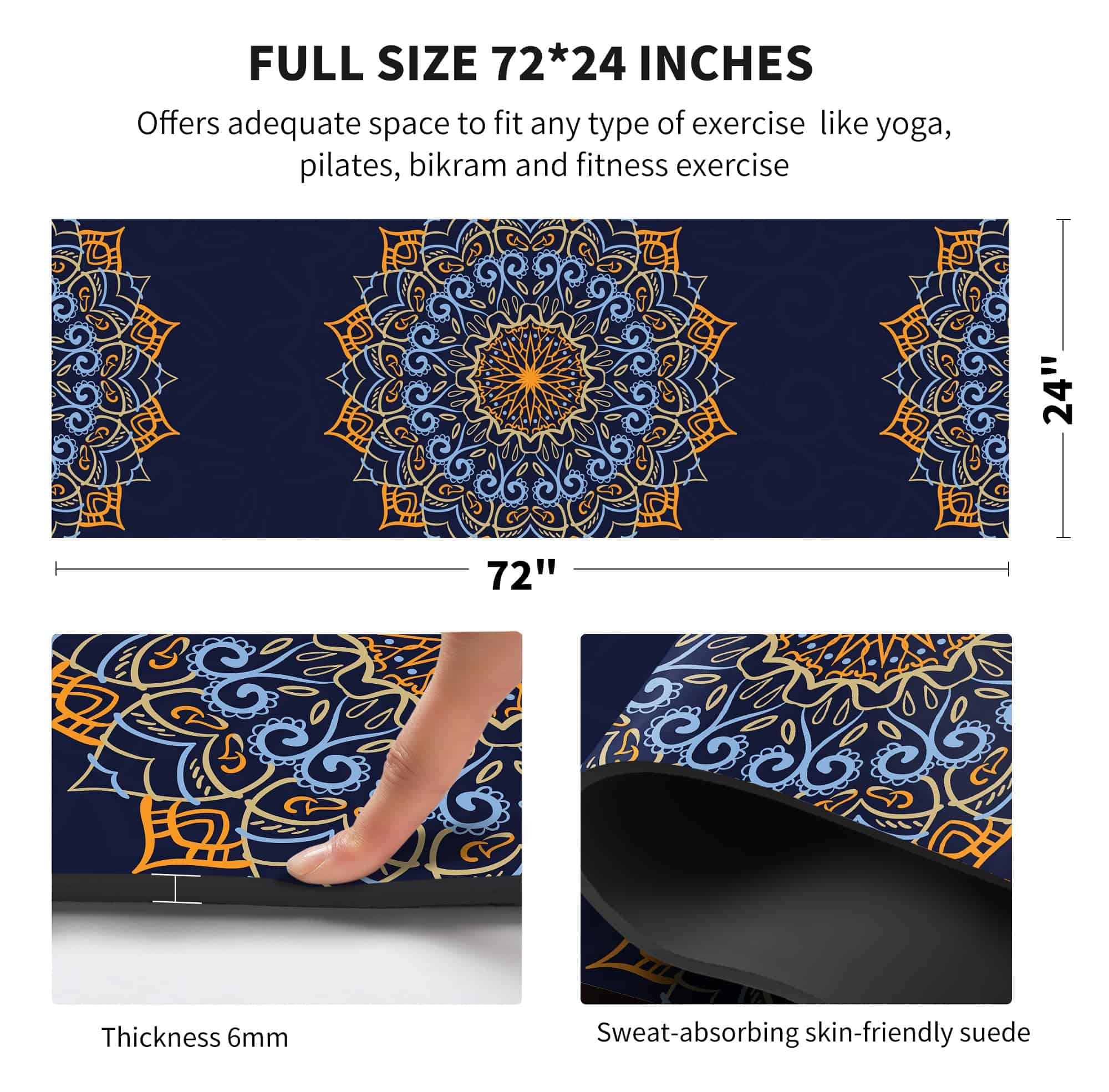 Tapete de Yoga Print Extra Grueso de TPE antideslizante - Imagen 4