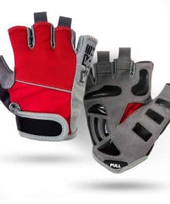 Guantes de Levantamiento de Pesas sin Dedos -Negro/Rojo