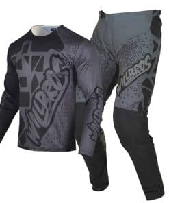Conjunto de Jersey y Pantalón de Motocross -Negro Gris