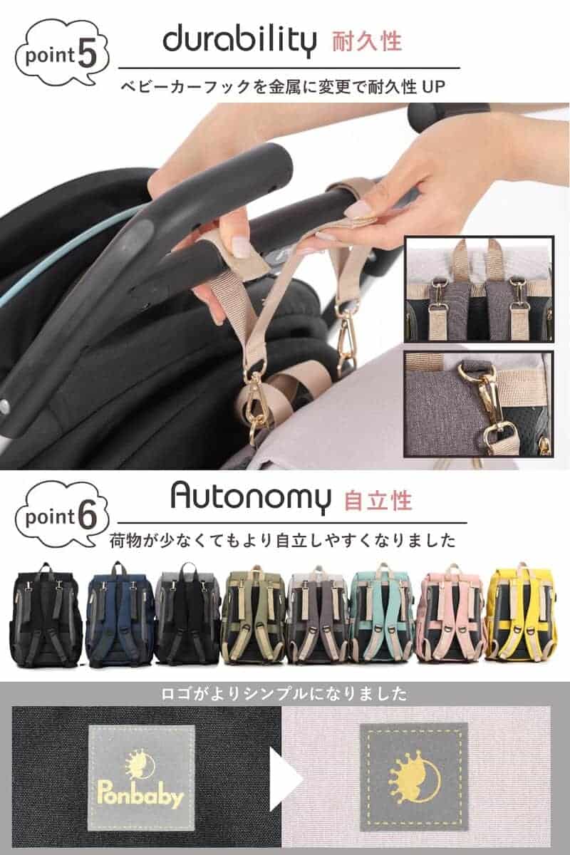 Mochila para Pañales Ponbaby, Importada de -Beige Arena (Mod - Imagen 7