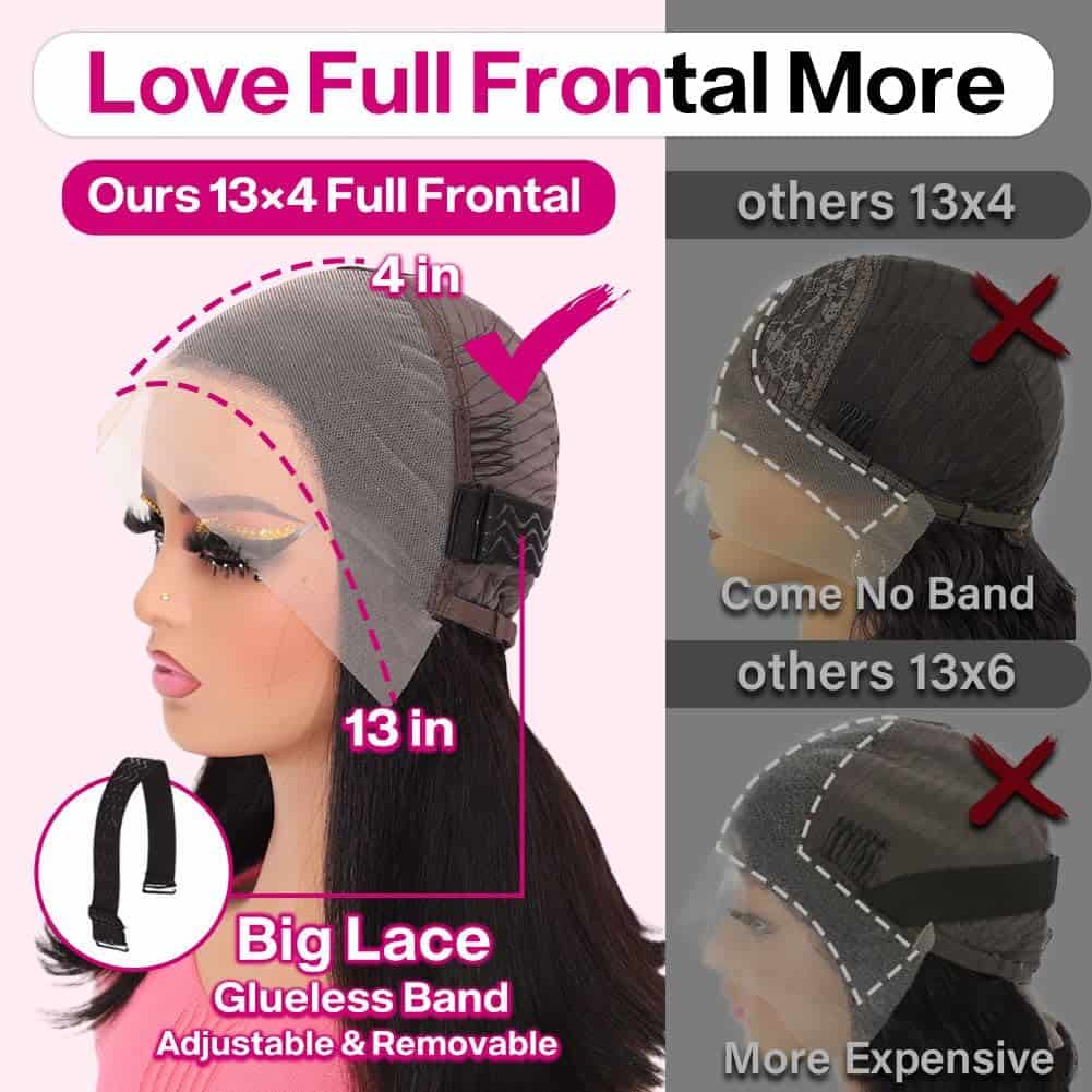 Peluca Bob de Cabello Humano HUIWANYAN 13x4 HD Lace Front - Imagen 3