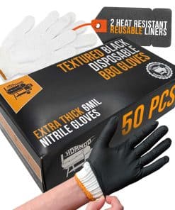 Kit de Guantes Desechables HDMNDD Black para BBQ con 50