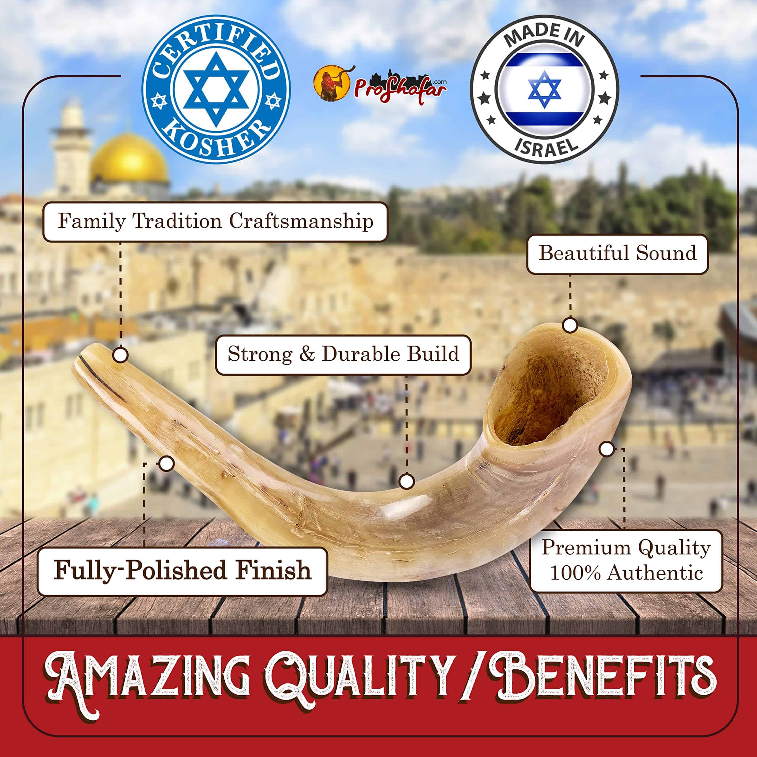 Set de Shofar ProShofar (Bolsa de terciopelo, Spray - Imagen 6