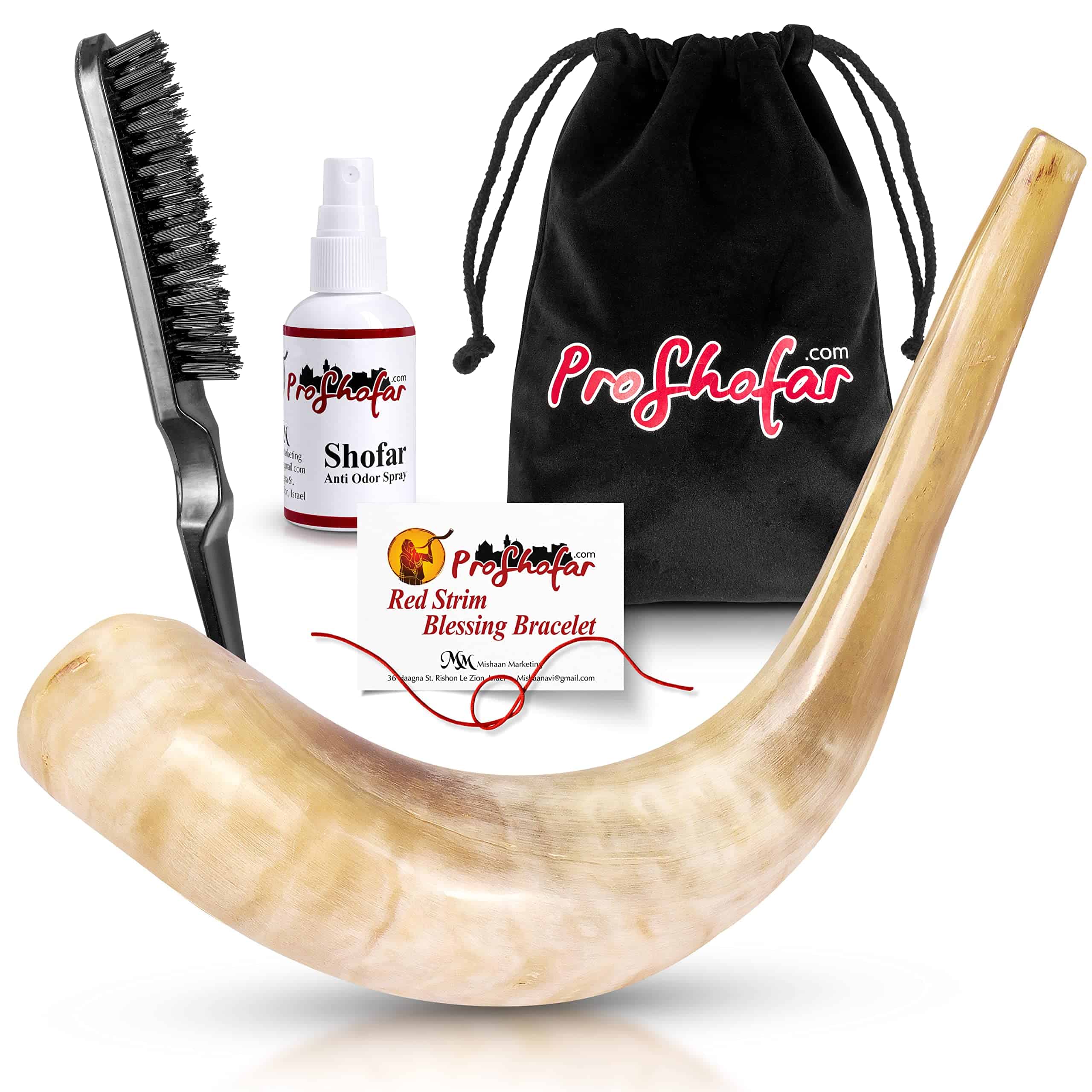 Set de Shofar ProShofar (Bolsa de terciopelo, Spray