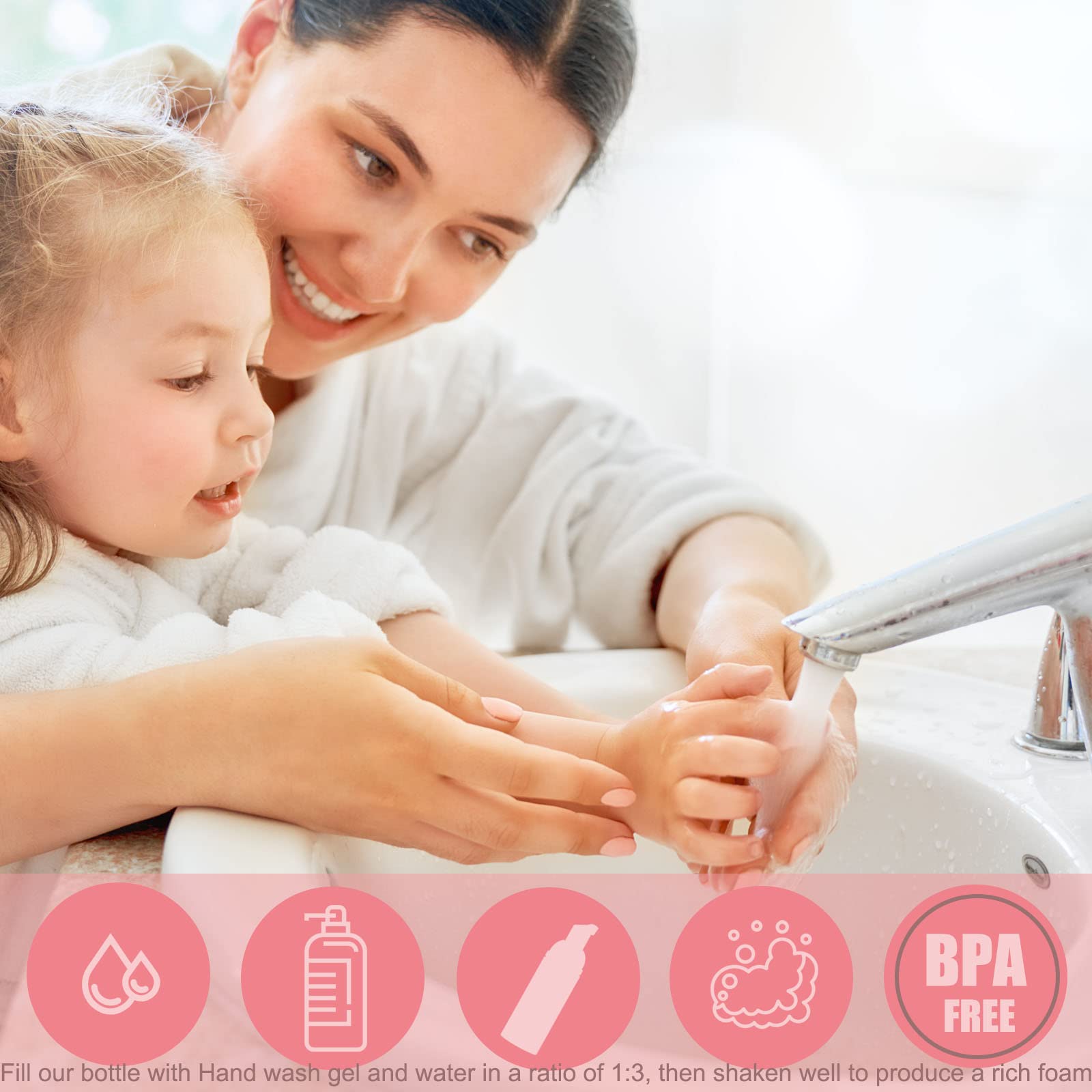 Lil Ray 50PCS Botella de Espuma Transparente con Bomba - Imagen 3