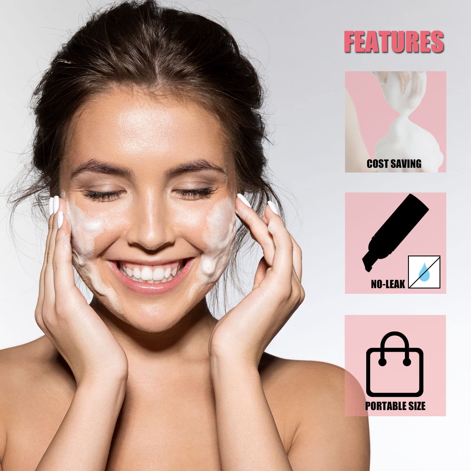 Lil Ray 50PCS Botella de Espuma Transparente con Bomba - Imagen 4