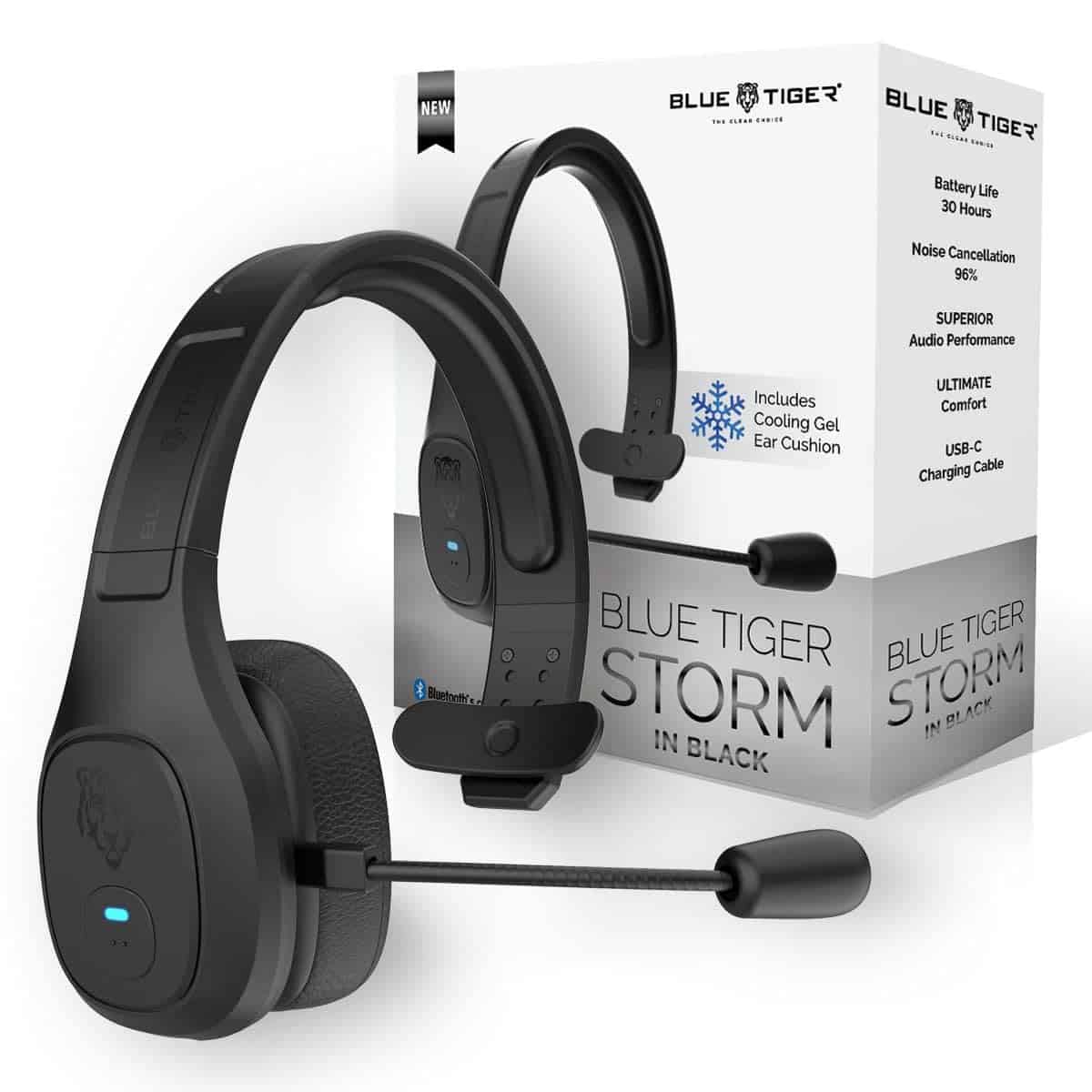 Blue Tiger Storm Black - Auriculares Bluetooth de Camionero