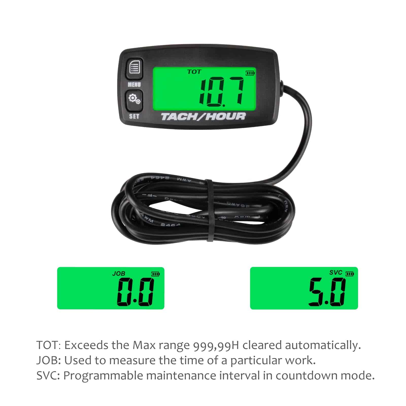 Tacómetro digital de inducción autónomo Jayron 2 Piezas - Imagen 3