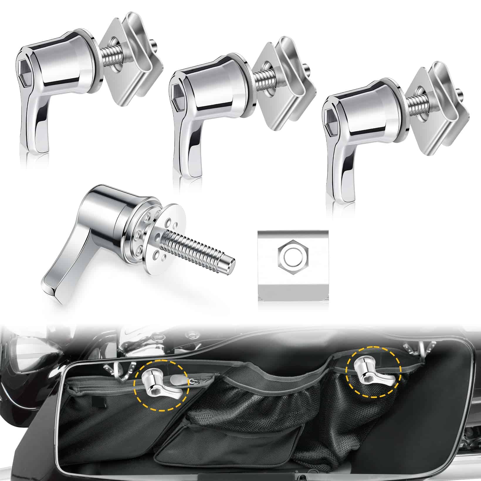 ANONEMOTO Pernos de Bloqueo de Alforjas, Sujetadores de