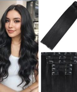 Extensiones de Cabello Clip-in de Pelo Real WindTouch #1B