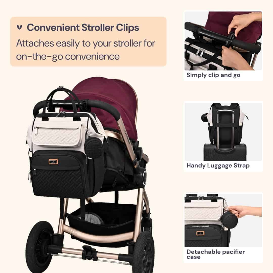 BabbleRoo Mochila de pañales, bolsa de cambio multifunción - Imagen 6