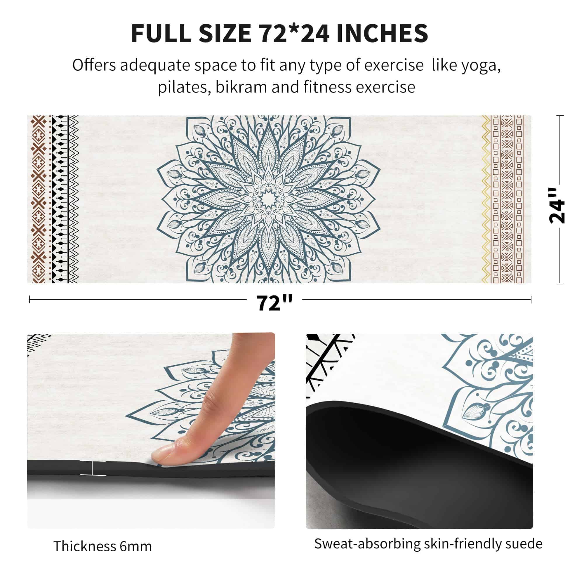 Tapete de Yoga estampado extra grueso nuveti TPE - de suelo - Imagen 4