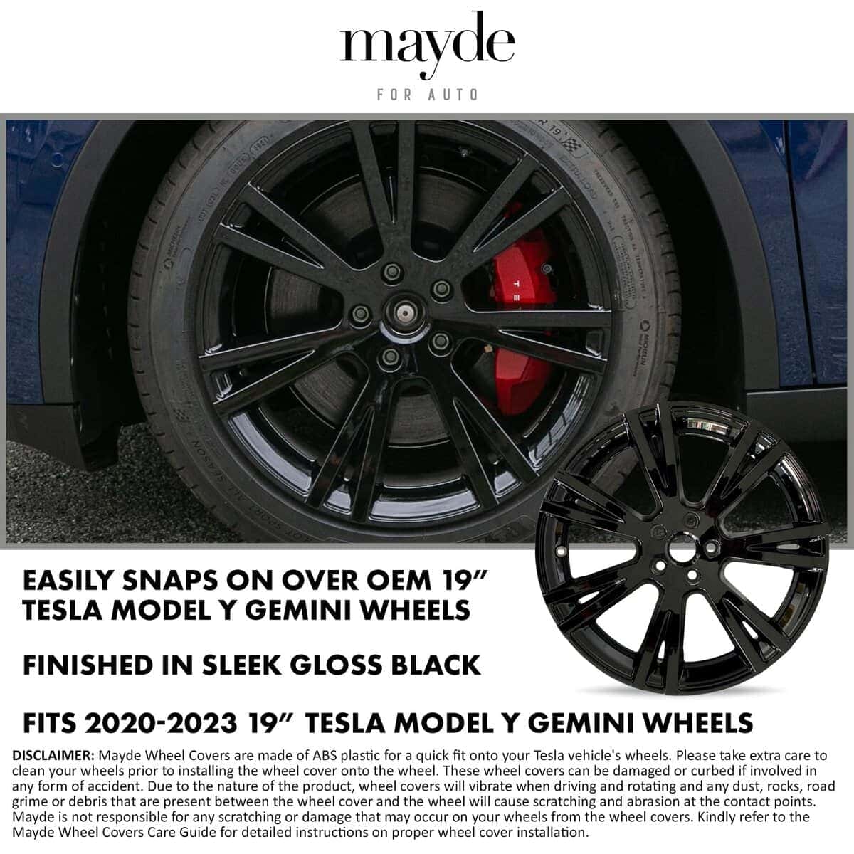 Cubiertas de rueda Mayde de 19 pulgadas para llantas Tesla - Imagen 4