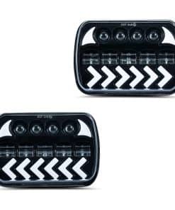 Faros cuadrados blancos y ámbar de 7" x 6" con luces de