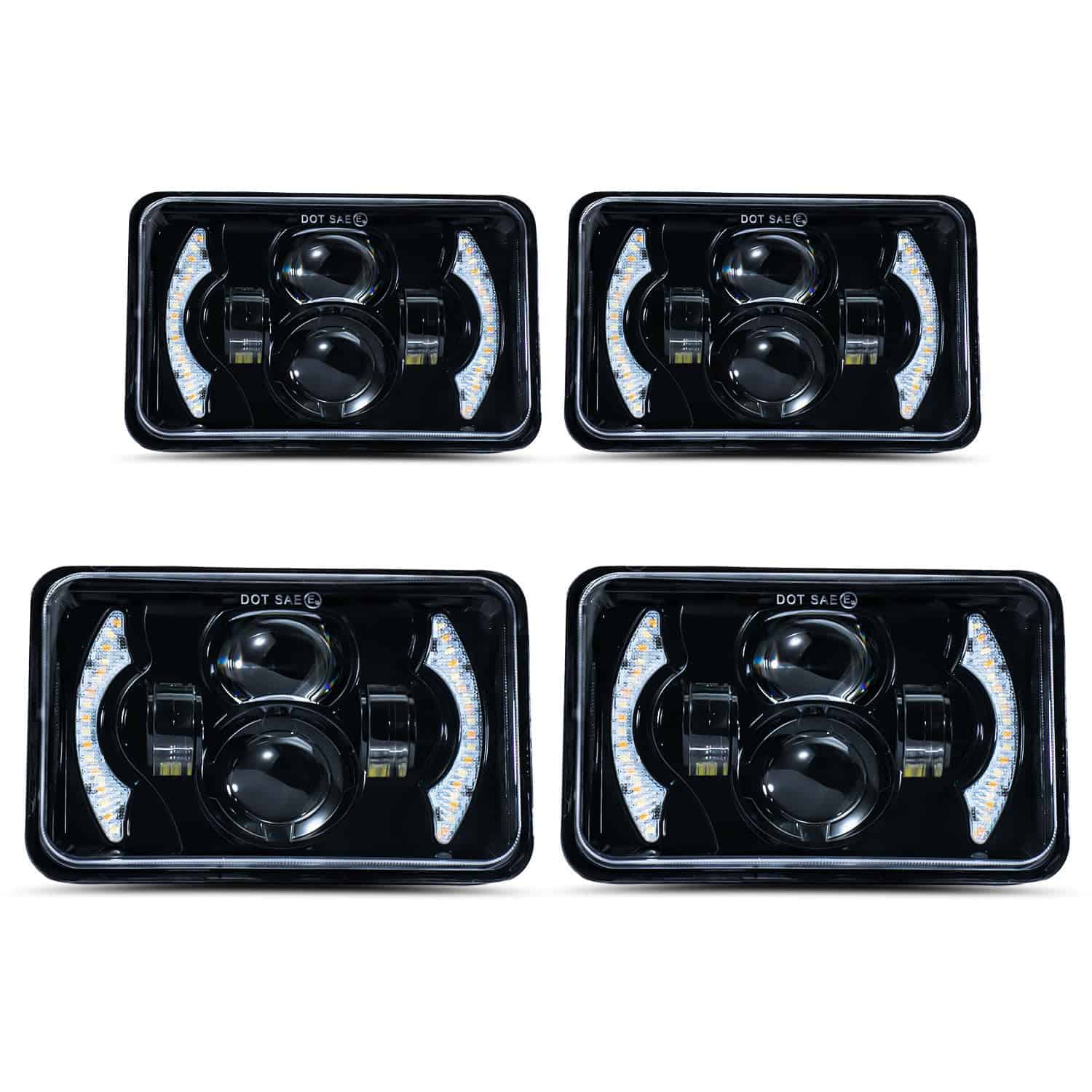 Faros cuadrados blanco y ámbar HI/LO Beam Jeep Wrangler
