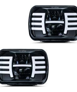 MXSAG 2pcs Faros Cuadrados Blancos y Ámbar 7" X 6" Luces de