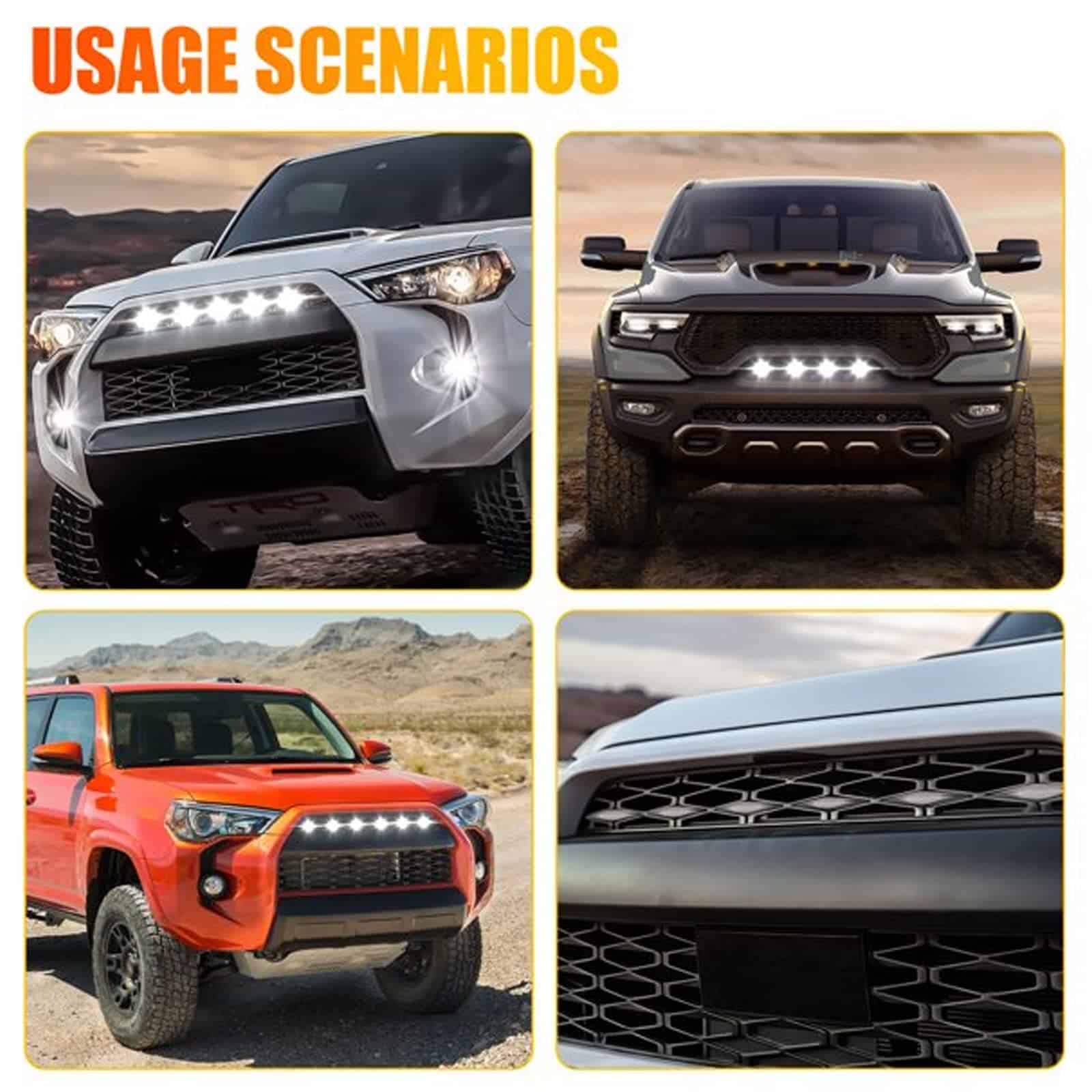 4pcs Luces LED para parrilla 2014-2021 Toyota 4Runner TRD - Imagen 5