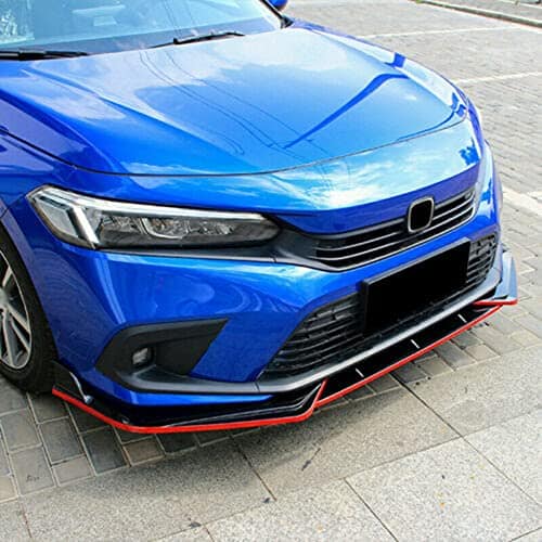 3PCS Negro Rojo Labio del Parachoques Delantero Ajuste - Imagen 9