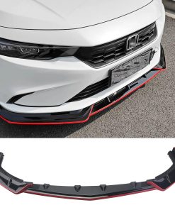 3PCS Negro Rojo Labio del Parachoques Delantero Ajuste