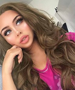 Peluca de Encaje Frontal Color Chocolate Marrón Largo