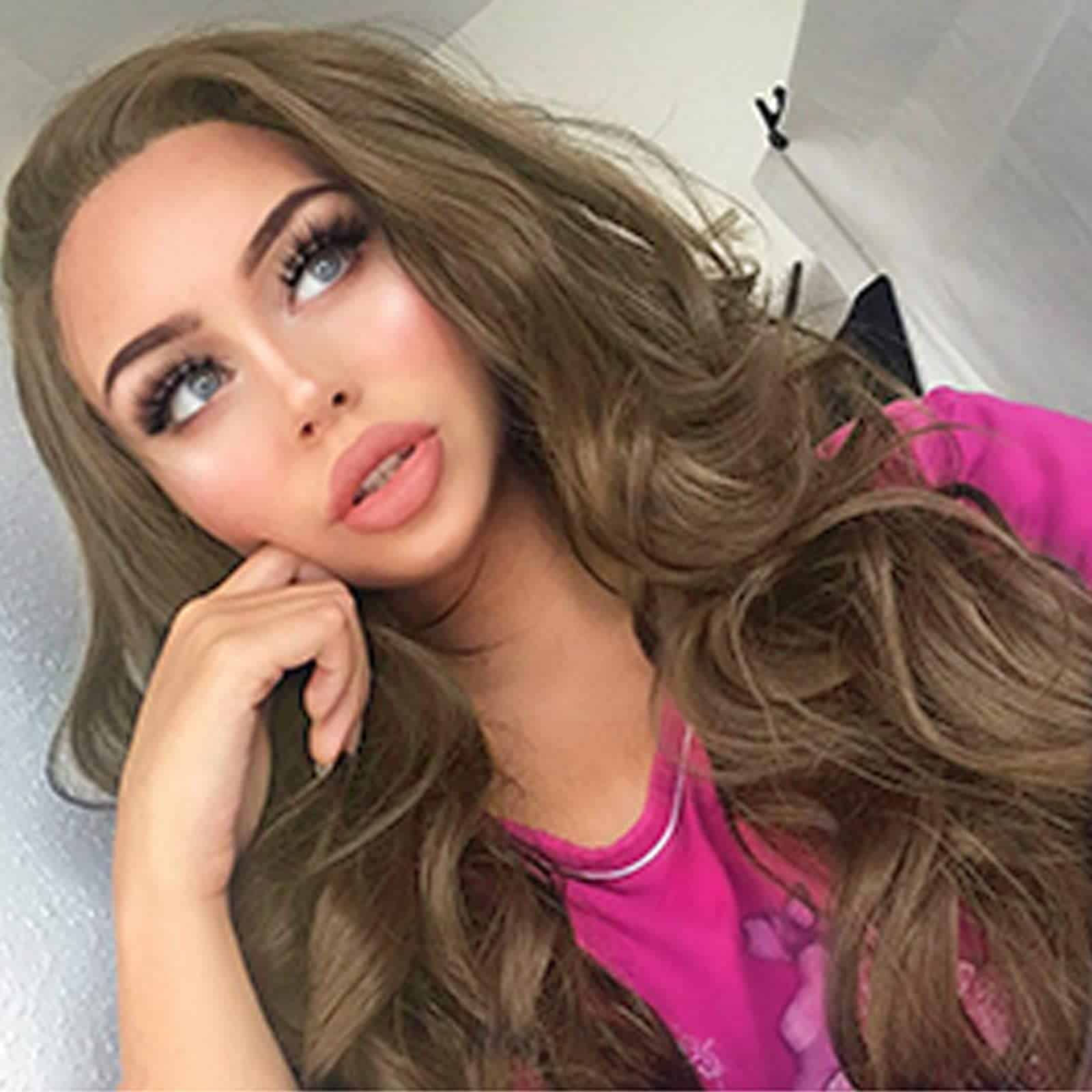 Peluca de Encaje Frontal Color Chocolate Marrón Largo