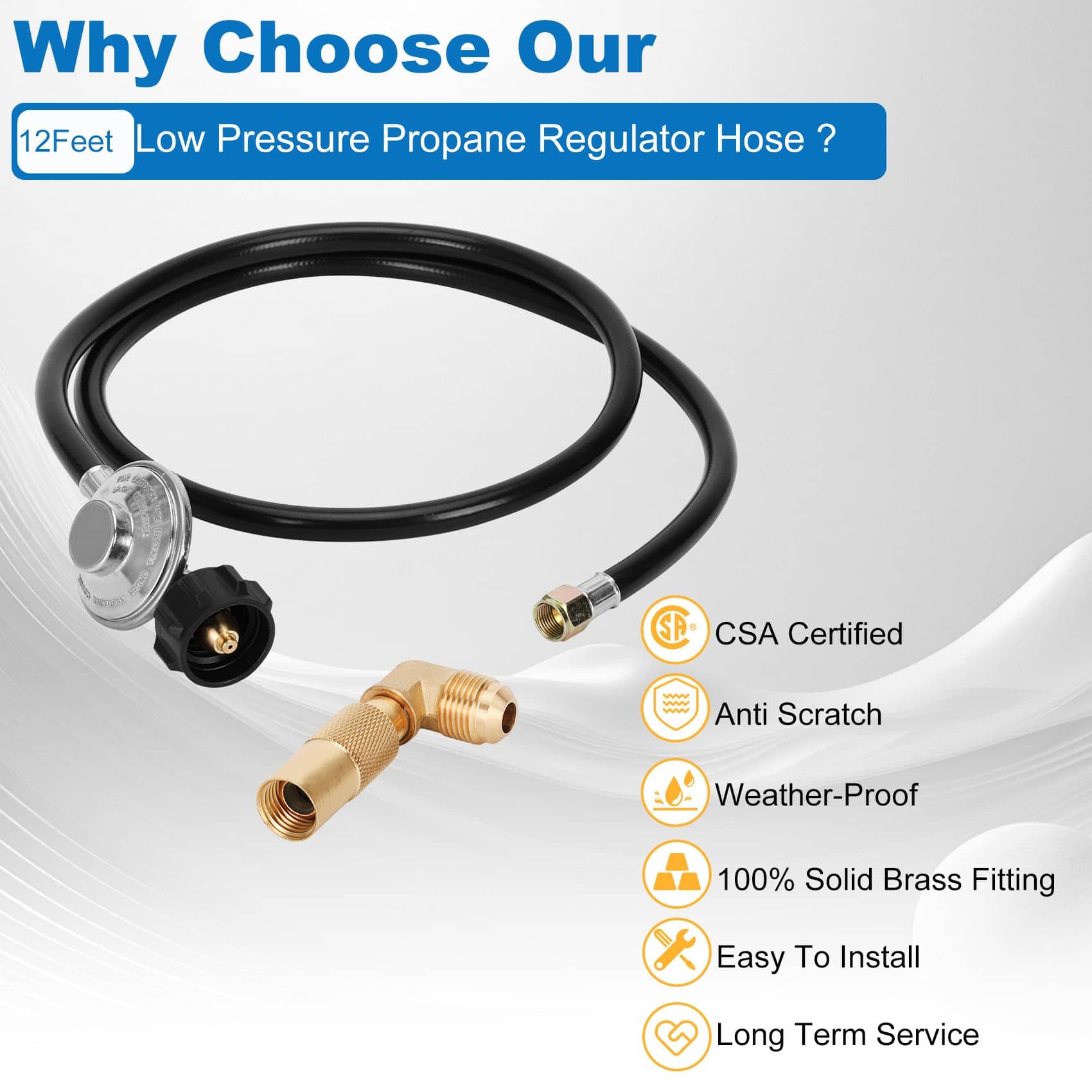 Manguera y regulador de propano de 12 pies de Iococee para - Imagen 7