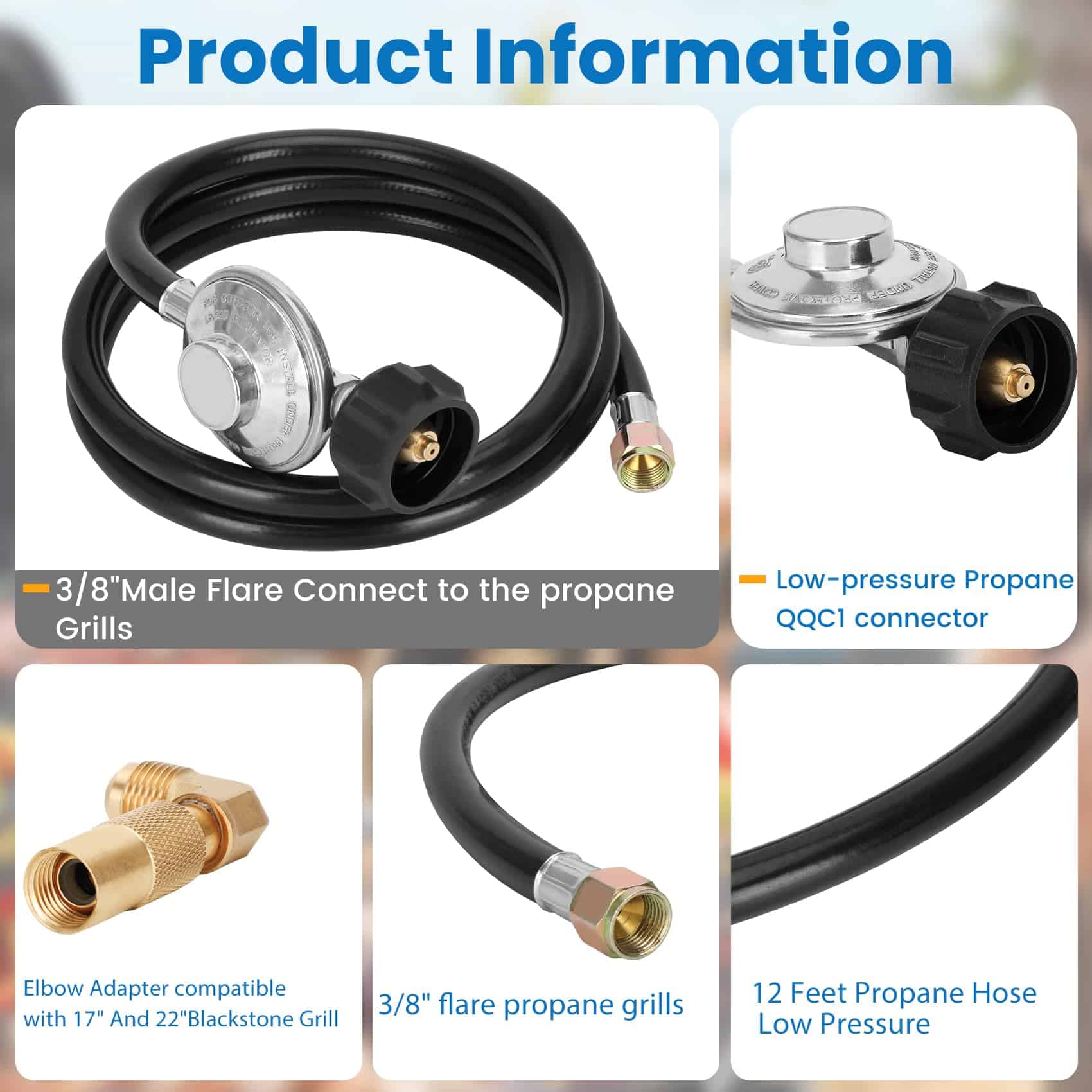 Manguera y regulador de propano de 12 pies de Iococee para - Imagen 5