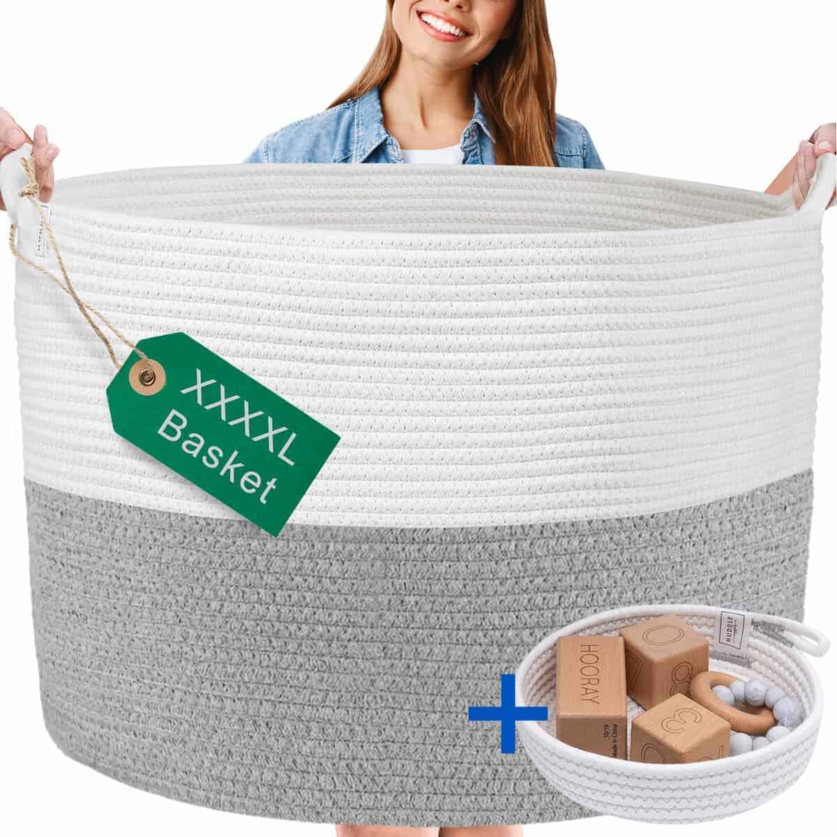 Canasta de Cuerda de Algodón Extra Grande XXXXL Lavable de