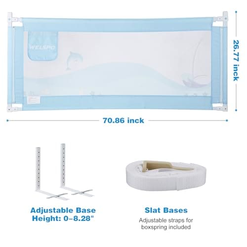 Barandilla de cama welspo para cuna convertible, camas - Imagen 6