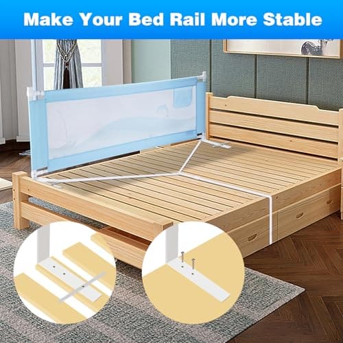 Barandilla de cama welspo para cuna convertible, camas - Imagen 4