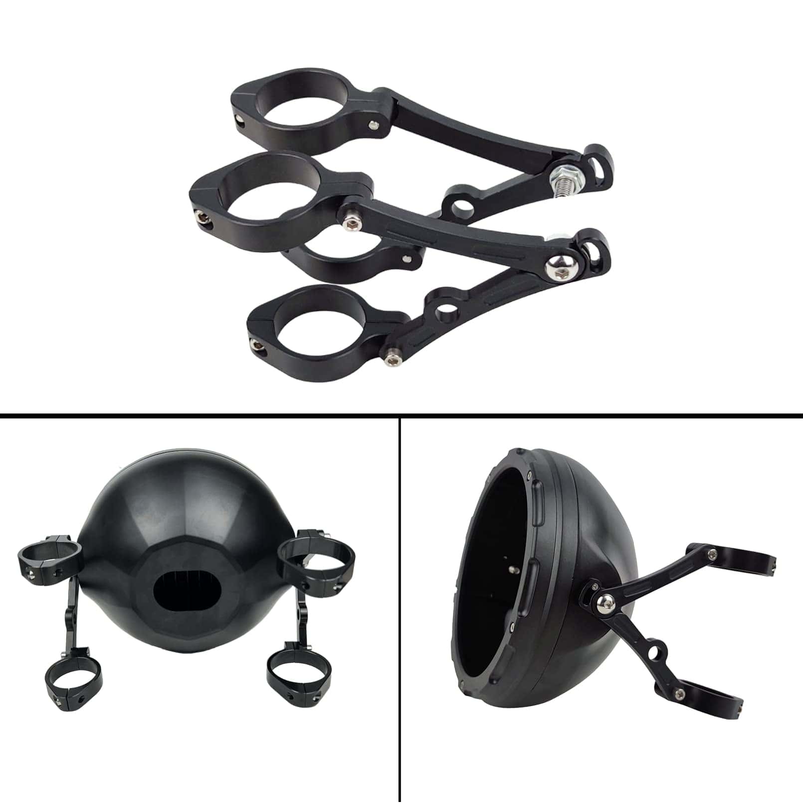 Soporte de Faro de Motocicleta HARPUOU 36-41mm Negro - Imagen 6