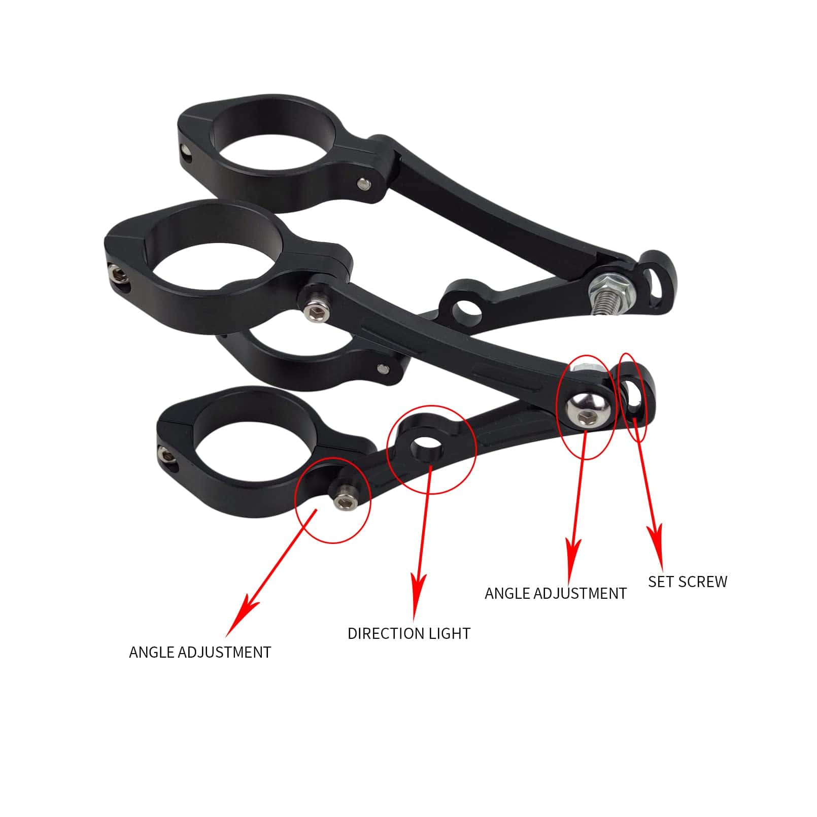 Soporte de Faro de Motocicleta HARPUOU 36-41mm Negro - Imagen 5