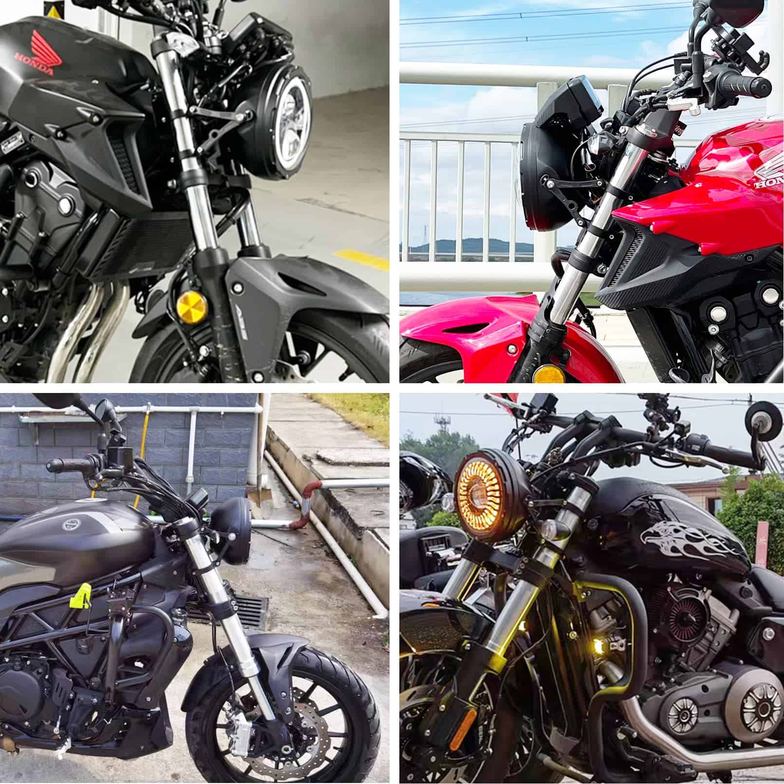 Soporte de Faro de Motocicleta HARPUOU 36-41mm Negro - Imagen 7