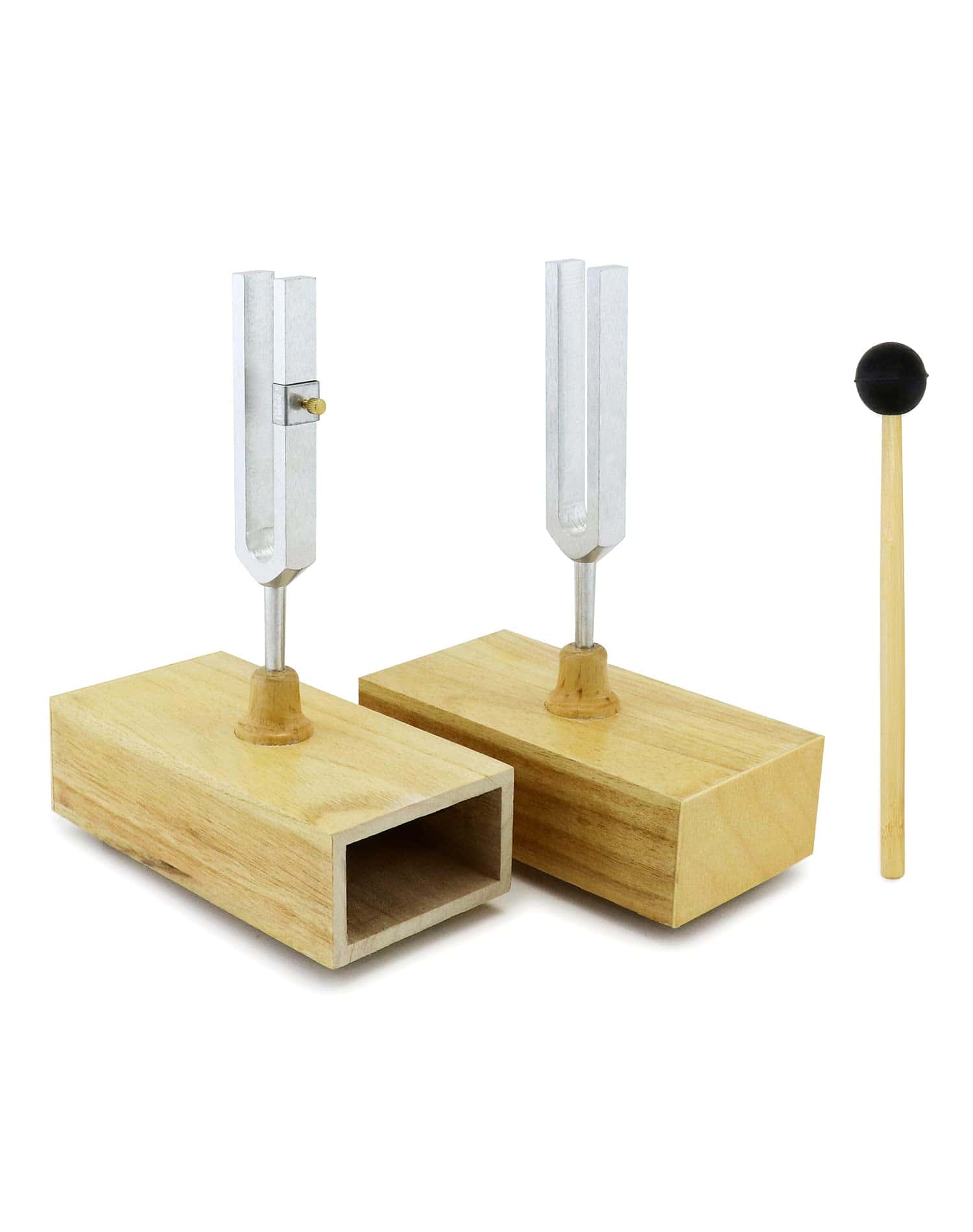 Juego de 2 Diapasones de Acero 440HZ con Martillo de