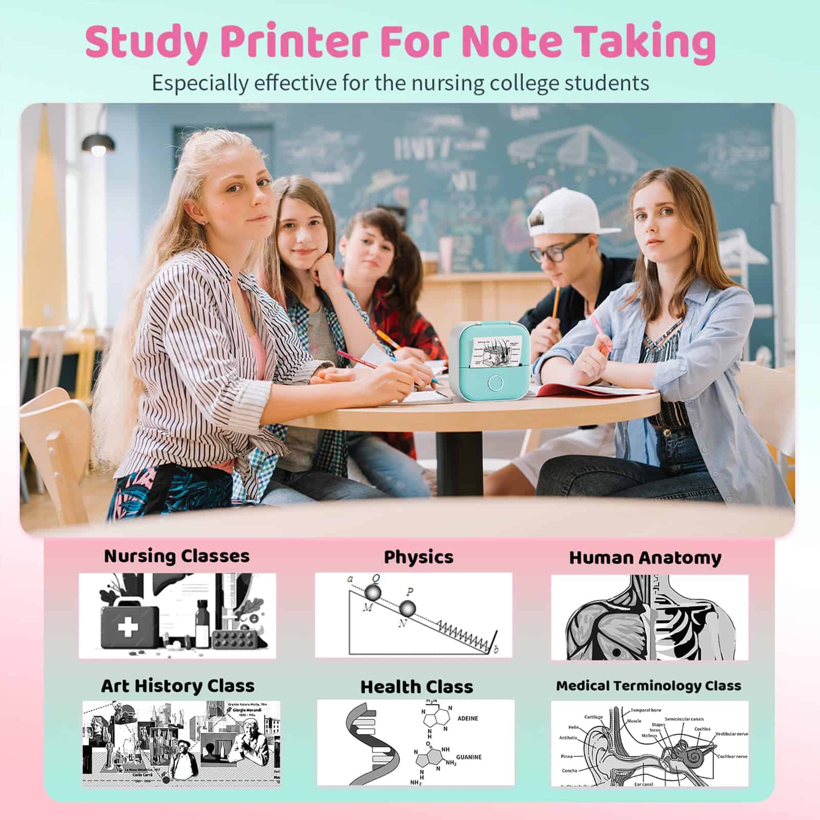 Impresora de Pegatinas Ponek - T02 Mini Impresora Térmica - Imagen 3
