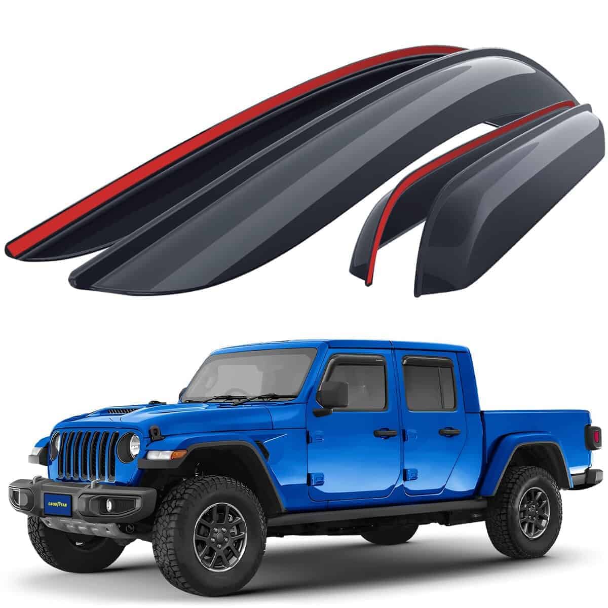 Deflectores de ventanas irrompibles -Humo Premium