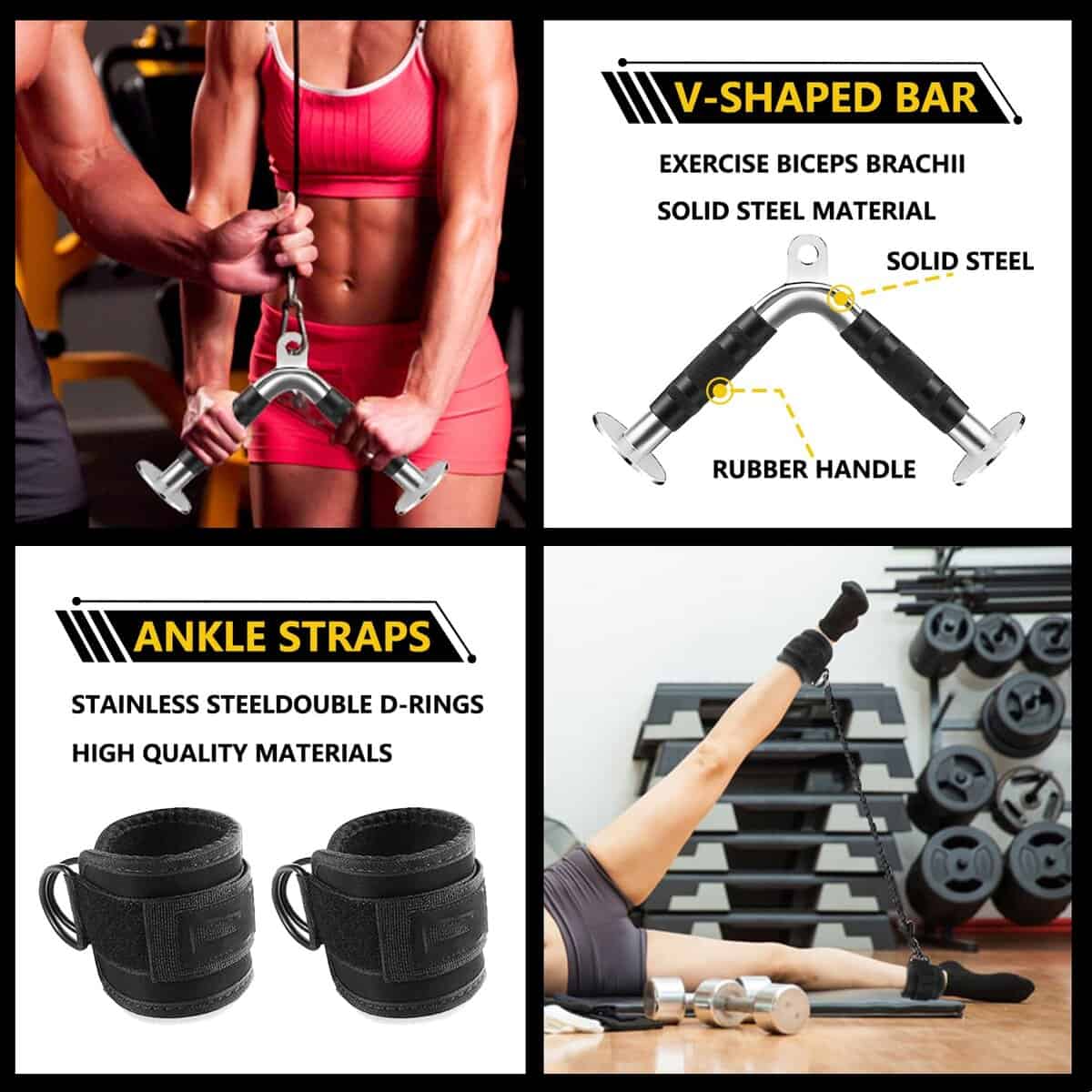 Accesorio de Tríceps para Cable de Máquina de Ejercicios - Imagen 7